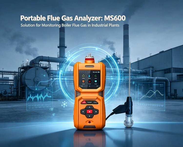 Solução para monitoramento de gases de combustão de caldeiras em plantas industriais | MS600-FG | Otimização de combustão baseada em dados duplos de CO e O₂